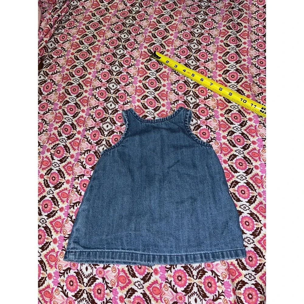 Baby Girl’s Old Navy Denim Sleeveless Dress Red Buttons Size 0-3 Months